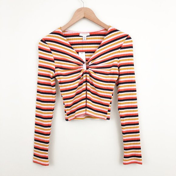 Topshop Tops - Topshop | Retro 70’s Stripe Hoop Ribbed Top